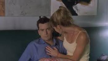 Good Advice: Charlie Sheen with a blonde woman on his lap