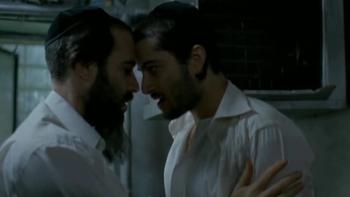 Eyes Wide Open: Two Orthodox Jewish men touch foreheads