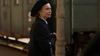 Hilma Movie: Lena Olin looks off in the distance