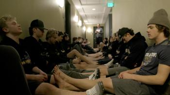 Hockeyland Movie: Hermantown Hawks meditate