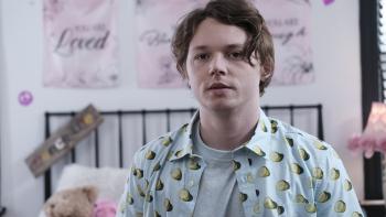 How the Gringo Stole Christmas Movie: Leif (Jack Kilmer) sits, expressionless, in Claudia's pink-decorated room