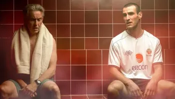 Saipan: Mick McCarthy and Roy Keane sitting next to each other sit in a sauna
