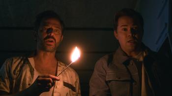 I Don't Understand You movie: Andrew Rannells and Nick Kroll hold a match in the dark