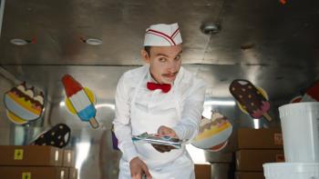 Ice Cream Man Movie: A creepy-looking Ice Cream Man hands someone a treat from the window of a truck