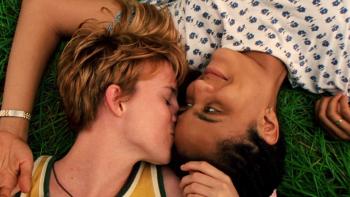 The Incredibly True Adventure of Two Girls: Laurel Holloman and Nicole Ari Parker lay on the ground