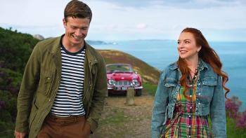 Irish Wish: Ed Speller and Lindsay Lohan on the Cliffs of Mother.