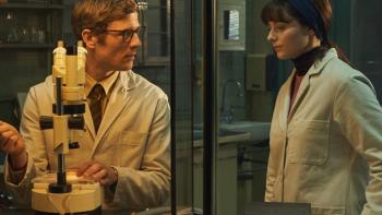 Joy: James Norton and Thomasin McKenzie in a lab