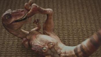 The Adventures of Jurassic Pet: Return to the Wild: A small dinosaur puts a toe in its mouth