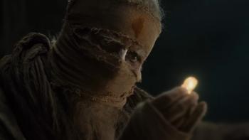 Kalki 2898 AD: A close-up of Ashwathama as he holds a golden stone after waking up