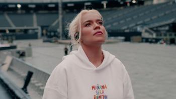 Karol G: Scoping out the stadium before a show.