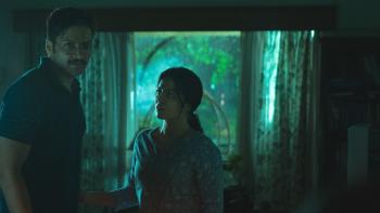 Khufiya: An Indian man and woman share an intense conversation in the midst of a violent brawl.