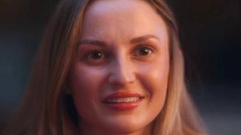 Kill. Bury. Print. movie: Smiling woman with long hair in soft lighting.