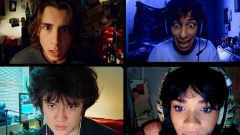LifeHACK movie: In 4 separate Zoom-like images, four teenagers lean in and react to what they're seeing on their computer screens
