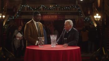 Lost & Found in Cleveland movie: Dennis Haysbert and Martin Sheen appraise vases for a TV antiques show called "Lost and Found"