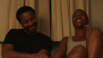 Love, Brooklyn movie: Andre Holland sits next to DeWanda Wise, making her laugh