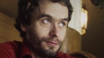 Love, Ted Bundy movie: Ted Bundy looks off to the right of the screen