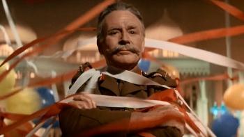 Oh! What a Lovely War: John Mills wears the outfit of a senior army officer, surrounded by celebratory streamers