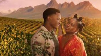 Love and Wine: Black couple in vineyard