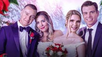 Marry Christmas: 2 White couples in wedding clothes