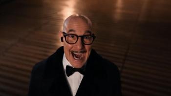Masterplan: Stanley Tucci laughs.