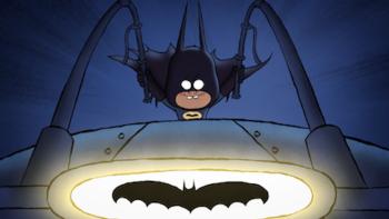 Merry Little Batman: Damian flies.