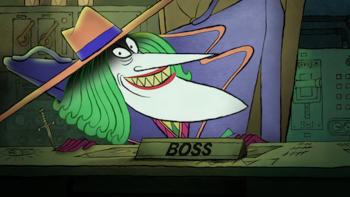 Merry Little Batman: The Joker laughs maniacally.
