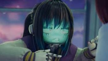 Milky Way Movie: Animated girl with green glowing face looks upset, wearing a purple sweater.