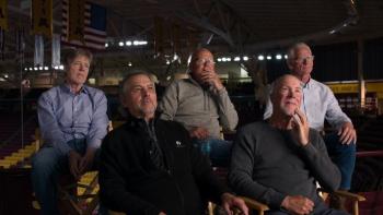 Miracle: The Boys of ‘80: The players today, watching old footage.