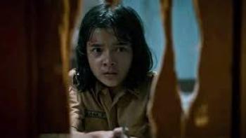 Monster 2024 Movie: Little Asian girl watching from stairs