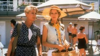 A Month by the Lake: Vanessa Redgrave and Uma Thurman walk together in town