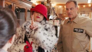 Not My Dog movie: Marika Dominiczyk points her finger with Sal Rendino standing nearby