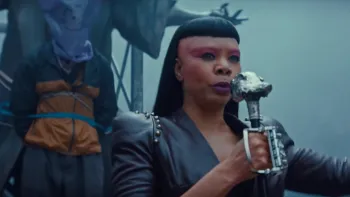 O'Dessa: Regina Hill with silver staff.