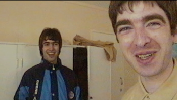 Oasis—Supersonic: rockstar brothers from Oasis Liam and Noel Gallagher look toward the camera