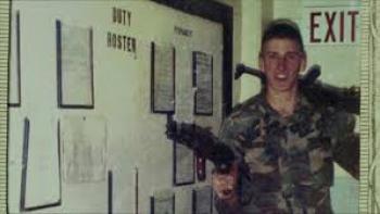The Oklahoma City Bombing: American Terror: White man with gun smiles