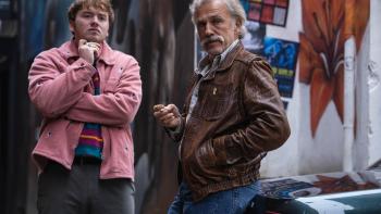 Old Guy movie: Cooper Hoffman looks contemplative next to Christoph Waltz
