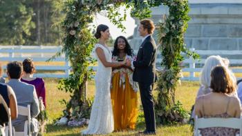 One True Loves movie: Phillipa Soo and Luke Bracey on their wedding day