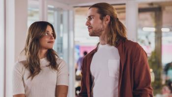 Our Fault: Nicole Wallace and Fran Morcillo look at each other.