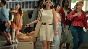 People We Meet on Vacation: Emily Bader dressed in white.