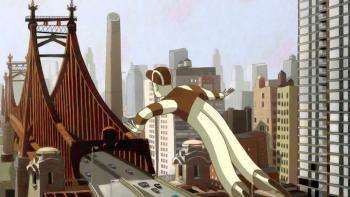 Phantom Boy Movie: Leo flies over the city