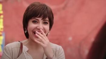 PK: Jaggu laughs while brining her hand to her mouth
