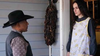 Please Don't Feed the Children: Michelle Dockery answers the door.
