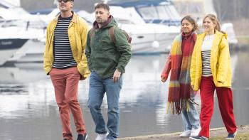 Preschool: Two couples dressed for sailing.