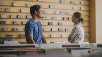 Press Play Movie: Lewis Pullman as Harrison and Clara Rugaard as Laura