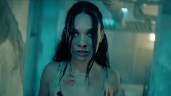 Pretty Lethal: Maddie Ziegler walks through a hallway with blood on her face and torso