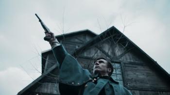 Raven's Hollow: William Moseley firing a pistol into the sky