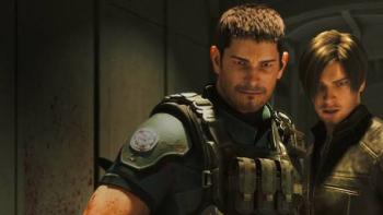 Resident Evil: Vendetta: Two animated characters in tactical gear, serious expressions.