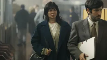 Rest in Peace movie: Argentinian woman center follows man in suit right in office building