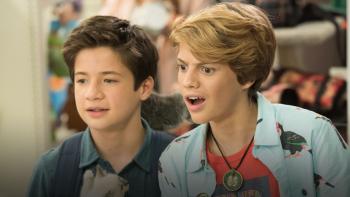 Rufus: Two young White boys stand next to each other looking surprised