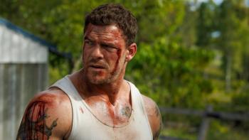 Runner movie: A bloodied Alan Ritchson looks over his shoulder