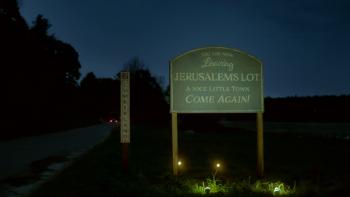 Salem's Lot: A road sign thanking people for visiting Jersalum's Lot